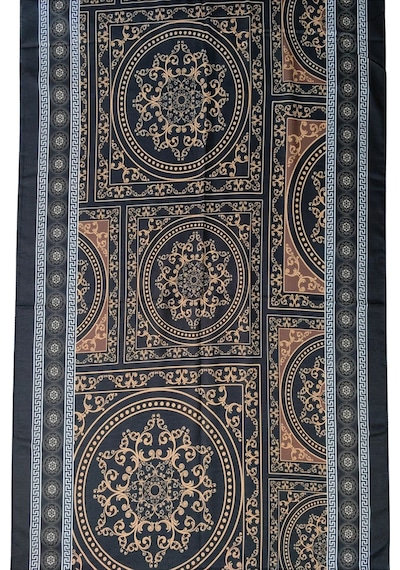 Mim Eşarp Ecenur Soft Pamuk Retro Şal Siyah - Gold