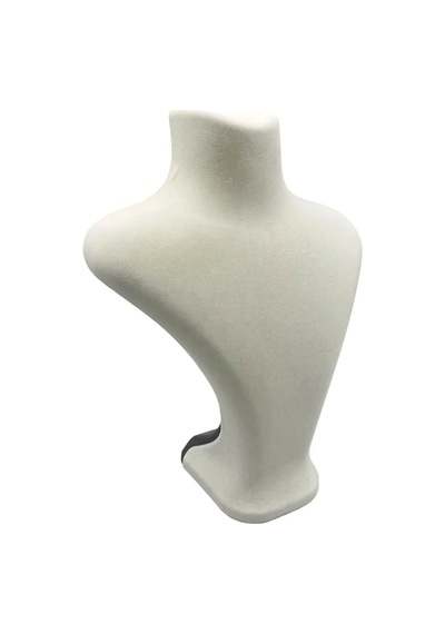 Yerli Üretim Londra Model Süet Kumaş Krem Renk 28/22 Cm Kolye Sergileme Mankeni Çok Renkli