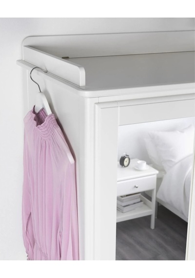 Ikea Beyaz Modern Kapaklı Gardırop Beyaz-ayna