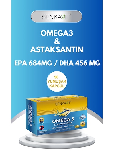 Senkavit Omega 3 Ve Astaksantin İçeren Yumuşak Kapsül 90 Lı