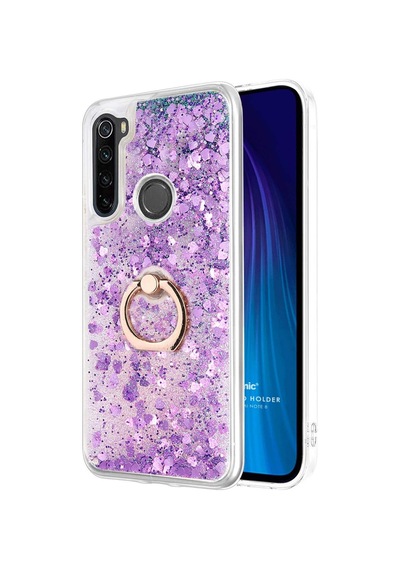 Xiaomi Redmi Note 8 İçin Kılıf Glitter Liquid Holder Mor Redmi Note 8 İle Uyumlu Kılıf - Mor 50 x 22