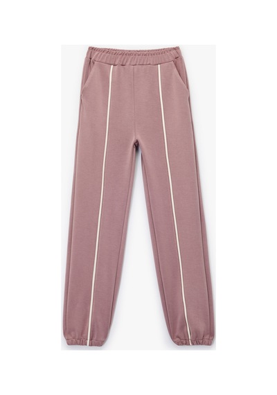 Koton Kız Çocuk Nervür Detaylı Modal Karışımlı Basic Jogger Eşofman Altı LİLA