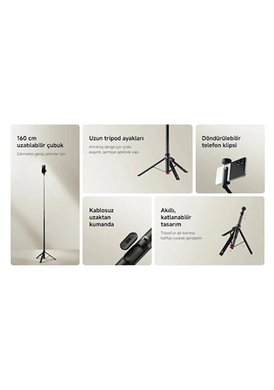 Xiaomi Zoom Floor Selfie Stick Tripod 62" 160cm Selfie Çubuğu (Xiaomi Türkiye )