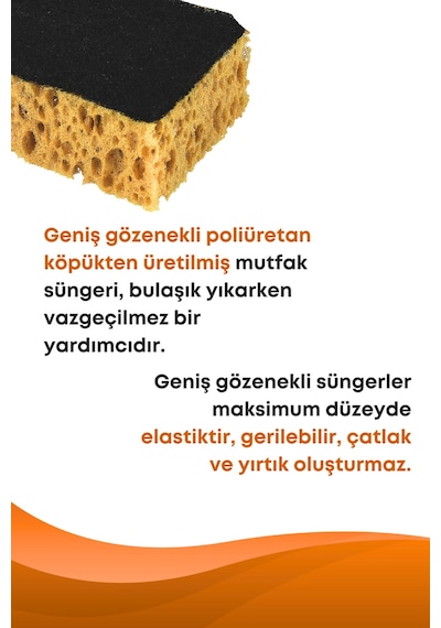 Grimorlife 8 Adet Lifli Düz Bulaşık Süngeri Özel Dokulu, Dayanıklı Geniş Gözenekli Mutfak Süngeri Seti