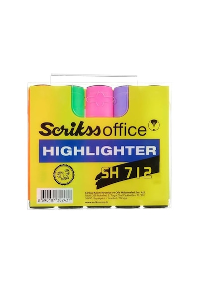 Office Sh712 Fosforlu Kalem 5&apos Li Blister Paket Karışık Renk 103 Ivory