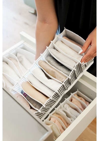 Akordiyon Organizer Çekmece Içi Düzenleyici M Boy Kumaş 100 X 110 Gri Diğer