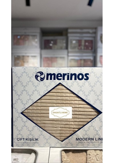 Saraylı Home Merinos Modern Line Yatak Örtüsü Krem