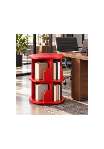 Kitaplık Raflı Komodin Yan Sehpa Çok Amaçlı Düzenleyici Modüler Kitaplık 70x45 Cm Kırmızı - 938874604 Kırmızı
