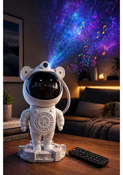 Glr Mxs-003 Uzay Astronot Gökyüzü Lazer Projeksiyon Ve Bluetooth Hoparlör Gece Lambası