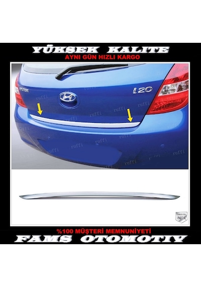 Hyundai İ20 Krom Bagaj Alt Çıtası 2008-2014 Arası P. Çelik