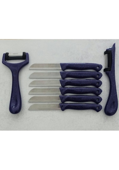 Solingen 6'lı Meyve-sebze-doğrama Bıçağı Ve 2'li Soyacak 8'li Set Mor Metal