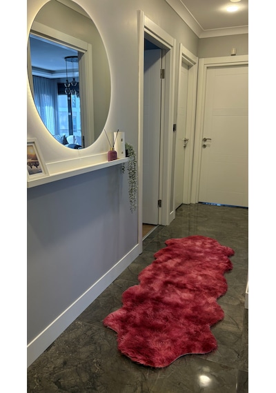 Batik Tavşan Fuşya Yumuşak Dokulu Peluş Halı Çift Kafa Post