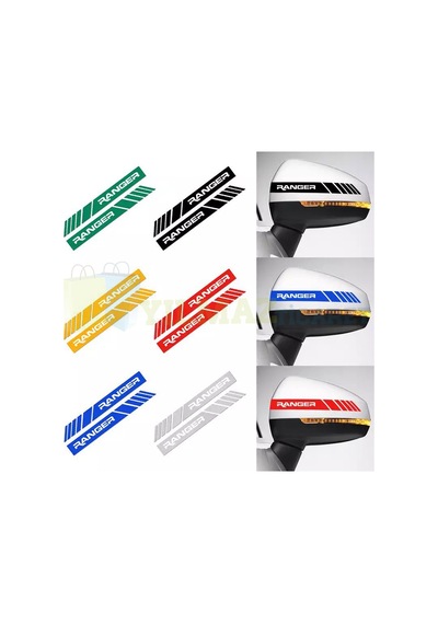 Ford Ranger Yan Dikiz Ayna Kapağı Şerit Oto Sticker Etiket 3Çift 20 X 2 Cm