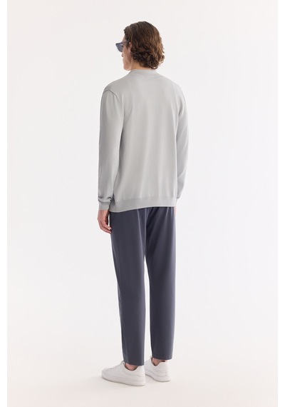 Avva Erkek Gri Polo Yaka Düğmeli Rayon Regular Fit Hırka A61y5001
