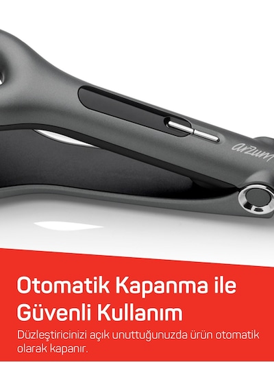 Arzum AR5079 Trendcare Seramik Saç Maşası 16 mm, 9 Kademeli Isı Ayarlı Wag Maşa, Antrasit