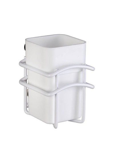 Saban Classic Plus Diş Fırçalık Beyaz Plastik Hazne , Paslanmaz Çelik Gövde 8 X 11 X 10 Cm Beyaz