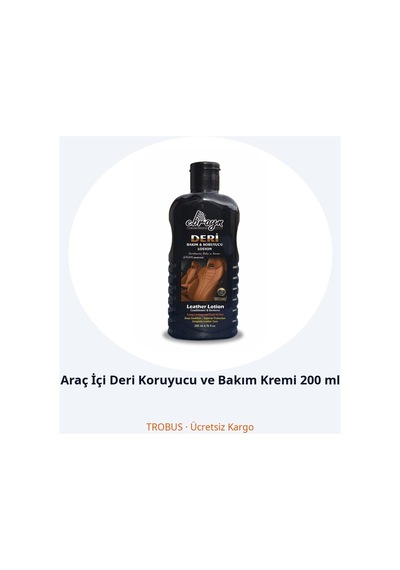 Trobus Araç İçi Deri Koruyucu Ve Bakım Kremi 200 Ml