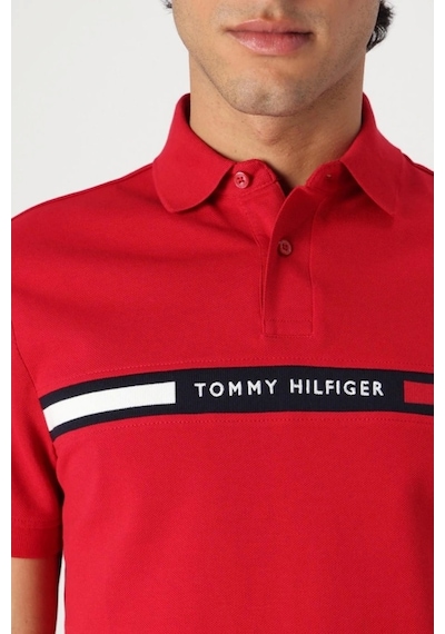 Tommy Hilfiger Erkek Kırmızı Polo Yaka T-shirt Kirmizi Kırmızı