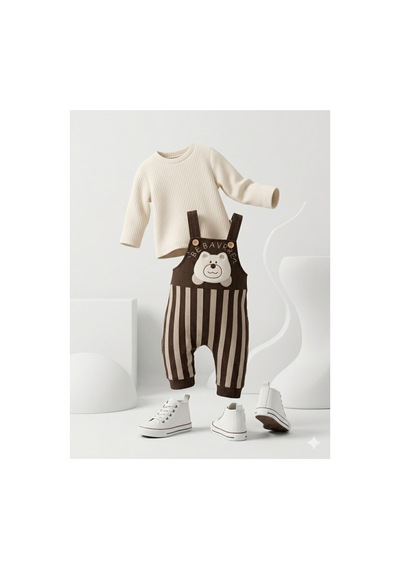 Gülerçocuk Erkek Bebek Kahverengi Çizgili Salopet Takım - 6-24 Ay Pamuklu Fitilli 2'li Set Kahverengi Kahverengi Gülerçocuk Erkek Bebek Kahverengi Çizgili Salopet Takım - 6-24 Ay Pamuklu Fitilli 2'li Set Kahverengi Kahverengi
