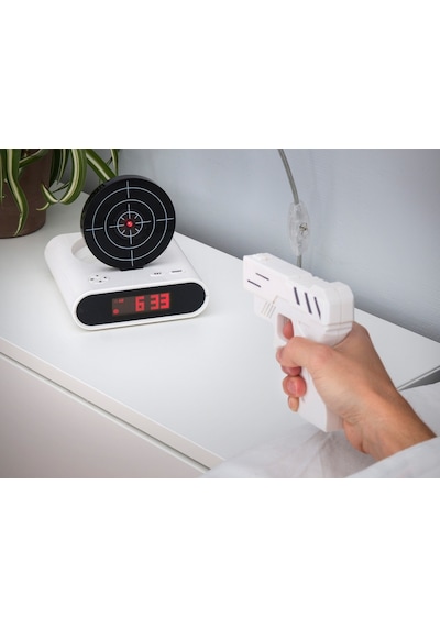 Uzaktan Tabancalı Alarm Saat Lcd Ekran Gun Alarm Clock