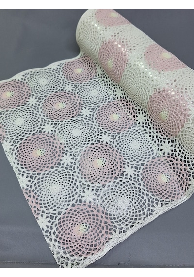 Pvc Küpür Dantel Raf Ve Dolap Örtüsü Runner Pembe Kprhyw011a 50 X 200