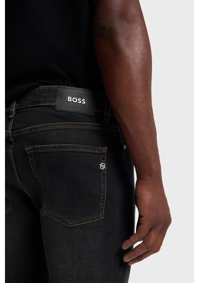 Boss Slim Fit Normal Bel Dar Paça Jeans Erkek Kot Pantolon 50564384 009 Siyah