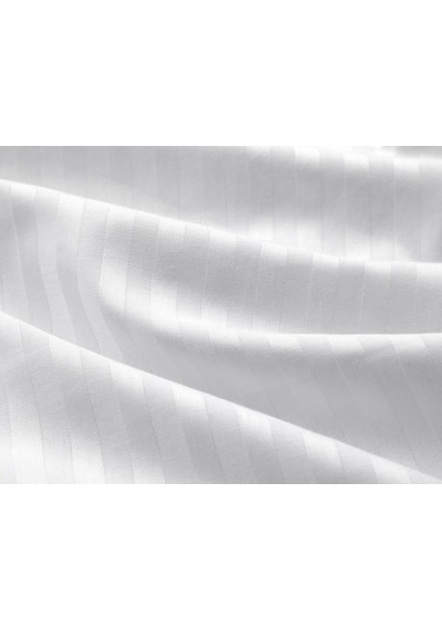 Çift Kişilik Çizgili Saten Nevresim Takımı%100 Pamuk 200x220 - Yumuşak Dokulu Lüks Nevresim Takımı Beyaz Diğer 92068143