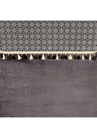 Soft Püsküllü 2'li Banyo Paspası - Antrasit - 60x100 Cm + 50x60 Cm Renkli