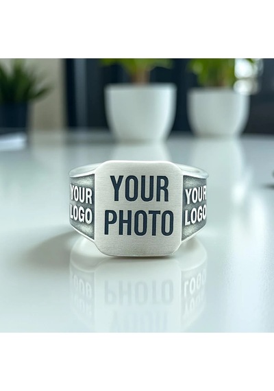 Kahveci.store Kişiye Özel 925 Ayar Gümüş Fotoğraflı Gravürlü Anlamlı Yüzük 22