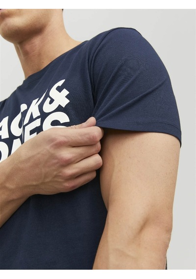 Jack & Jones Erkek T-shirt Lacivert 12151955 Jjecorp Logo Tee Ss O-neck Noos 24yw21000003 W2100057 Lacivert