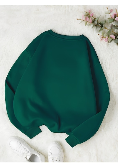 Startmore Haki Unisex Kadın/erkek Never Renkli Oversize Bisiklet Yaka Pamuklu