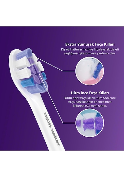 Philips Sonicare Sensitive Yedek Diş Fırçası Başlığı, 10 Kat Daha