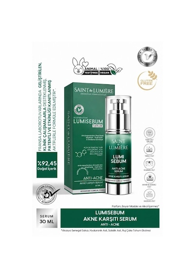 SAINT DE LUMIERE LUMISEBUM Akne,Siyah Nokta ve Leke Karşıtı,Sebum Dengeleyici Serum 30 ml