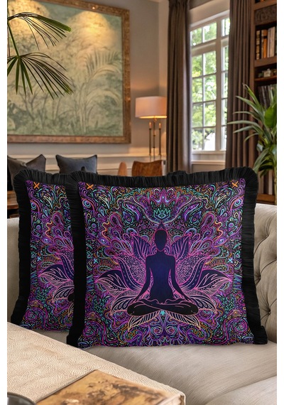 Mandala Lotus Renkli Saçaklı Yastık Kılıfı - Meditasyon Bohem Siyah Mor Püsküllü Kırlent Kılıfı Grili Kobalt Mavi Mandala Lotus Renkli Saçaklı Yastık Kılıfı - Meditasyon Bohem Siyah Mor Püsküllü Kırlent Kılıfı Grili Kobalt Mavi