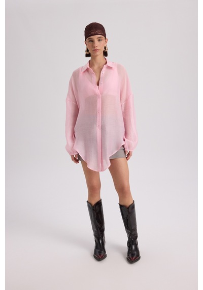 Mai Collection Mai Studios Co. Lyra Oversize Pembe Gömlek Pembe