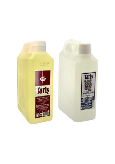 Tariş 80 Derece Limon Kolonyası Bidon 1 L + Tariş 80 Derece Lavanta Kolonyası Bidon 1 L
