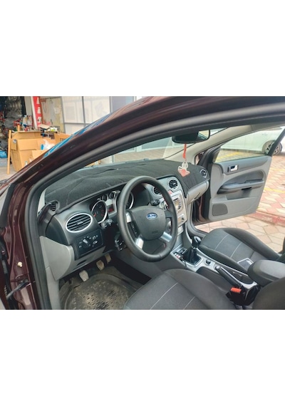 2005-2011 Modellerine Uygun Ford Focus 2 Torpido Koruma Halısı Siyah Kenar Renk Siyah