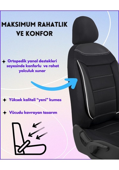 Kia Sportage Araçlara Uyumlu Tam Takım Flex B Model Oto Koltuk Kılıfı Genel