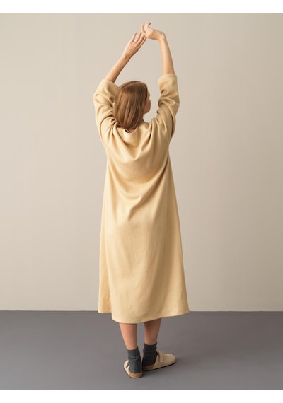 Xint Bej Oversize Açık V Yaka Uzun Hırka 400523