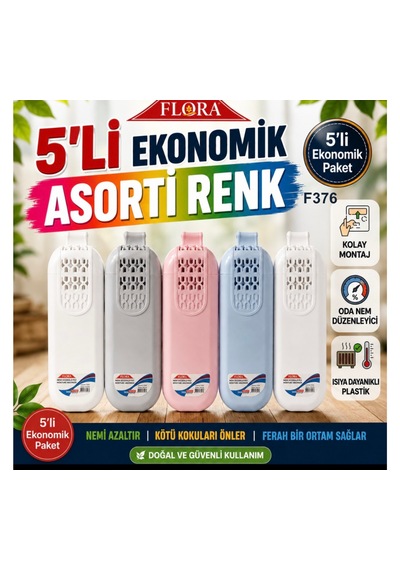 Kalorifer Peteği Suluğu Askılı Nemlendirici 5'li Asorti Set Karışık/Çok Renkli