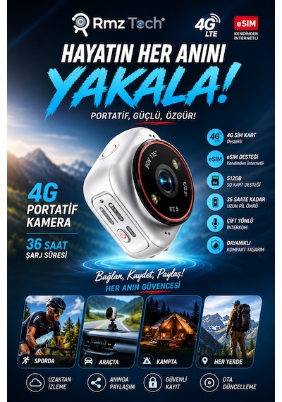 X30 4g Sım Kartlı Mini Güvenlik Kamerası Esım Destekli Taşınabilir Ip Kamera 36 Saat Bataryalı Uzaktan İzleme