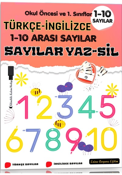 Okul Öncesi Sayılar Yaz-sil Kitabı Türkçe-ingilizce