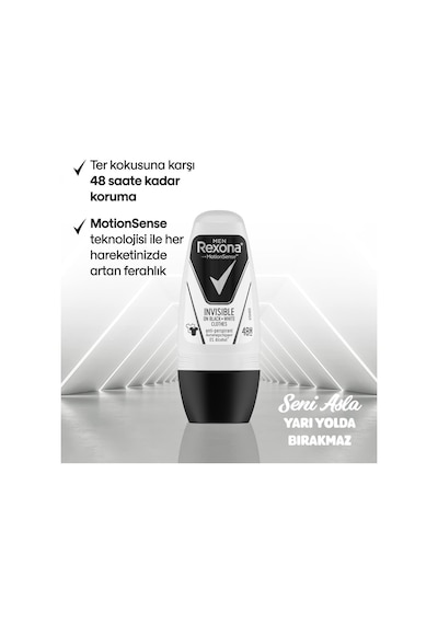 Rexona Invisible Black+White Erkek Roll-On Deodorant 3 x 50 ML