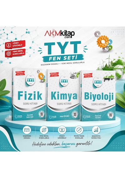 Palme Yayınları Tyt Fizik Kimya Ve Biyoloji A Soru Bankası 3 Kitap Set