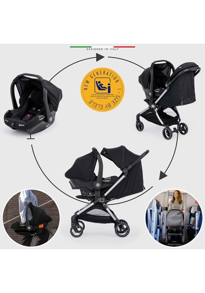 Elele Pilota Premium Kabin Tipi Travel Sistem Bebek Arabası Siyah