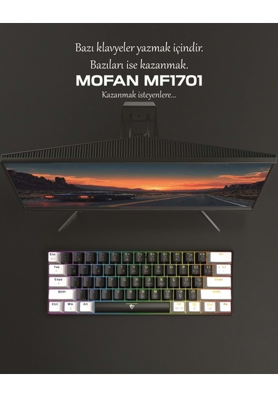 Hadron Mofan Mf1701bw Gaming Mekanik Rgb Klavye Blue Switch - Siyah Beyaz