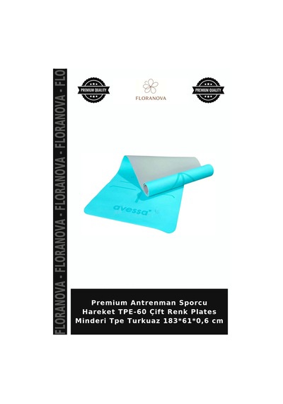 Premium Antrenman Sporcu Hareket Tpe-60 Çift Renk Plates Minderi Tpe Turkuaz 183 61 0,6 Cm