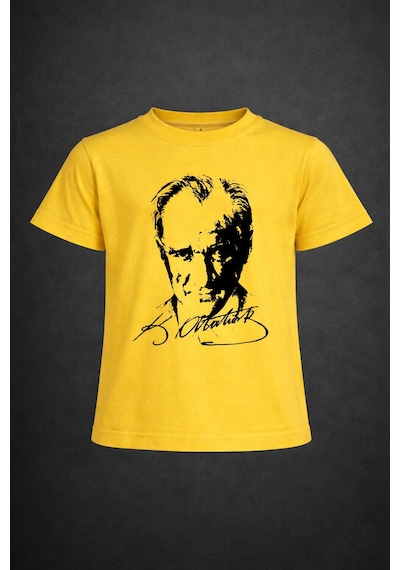 Dıgıl Kids Atatürk Baskılı Çocuk T-shirt Sarı
