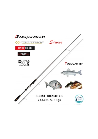 Major Craft Crostage Survive Scrx-802mh/s Hard Rock 2.44mt 5-30gr 2p Spin Kamış