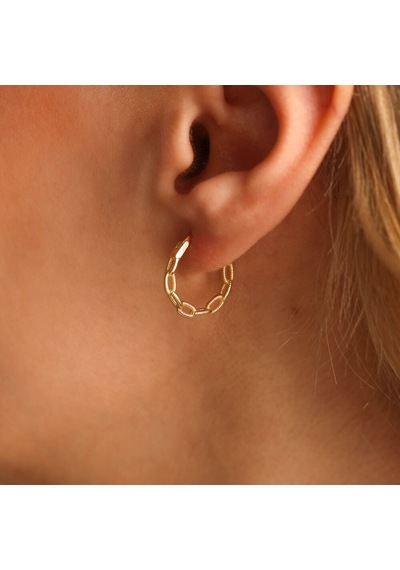 Sembol Gold Altın Halka Küpe 1.5 CM Gurmet Form